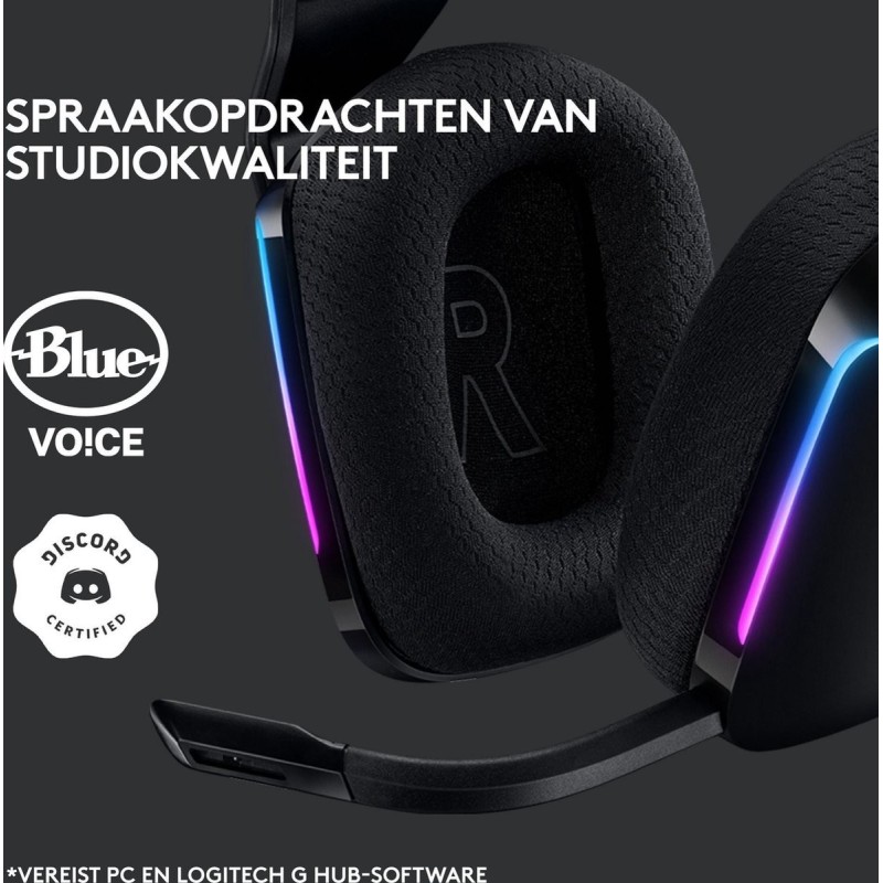 Logitech G G733 LIGHTSPEED Wireless RGB Gaming Headset Trådløs Høretelefoner Sort Logitech G G733 LIGHTSPEED Wireless RGB Gaming Headset Trådløs Høretelefoner Sort